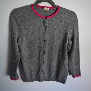 Moth by Anthropologie Cardigan – Gray with Pink Trim – Size S